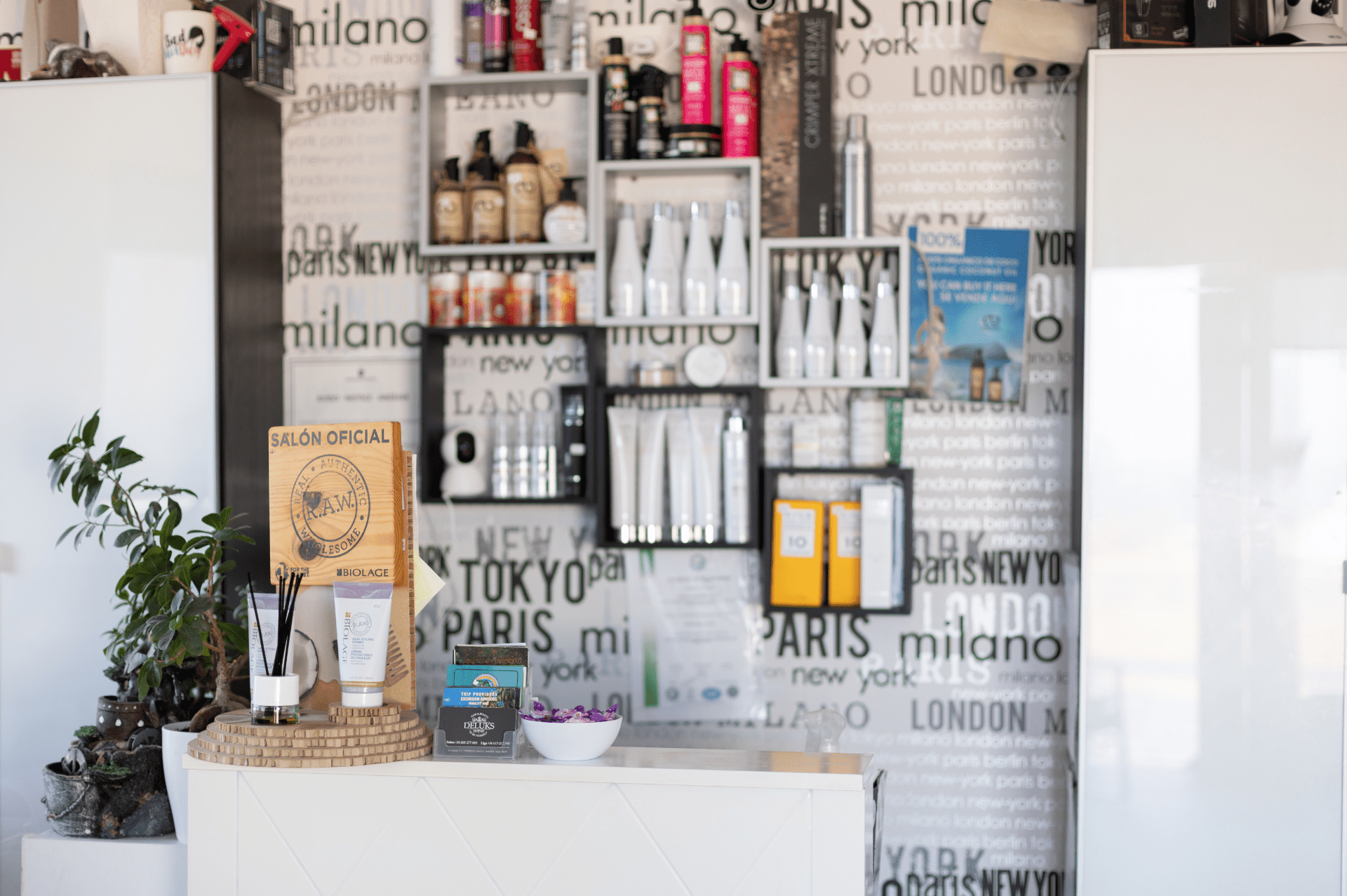 Premium hair care products displayed at Salon 1150, featuring Kérastase and Layrite collections for healthy, beautiful hair.