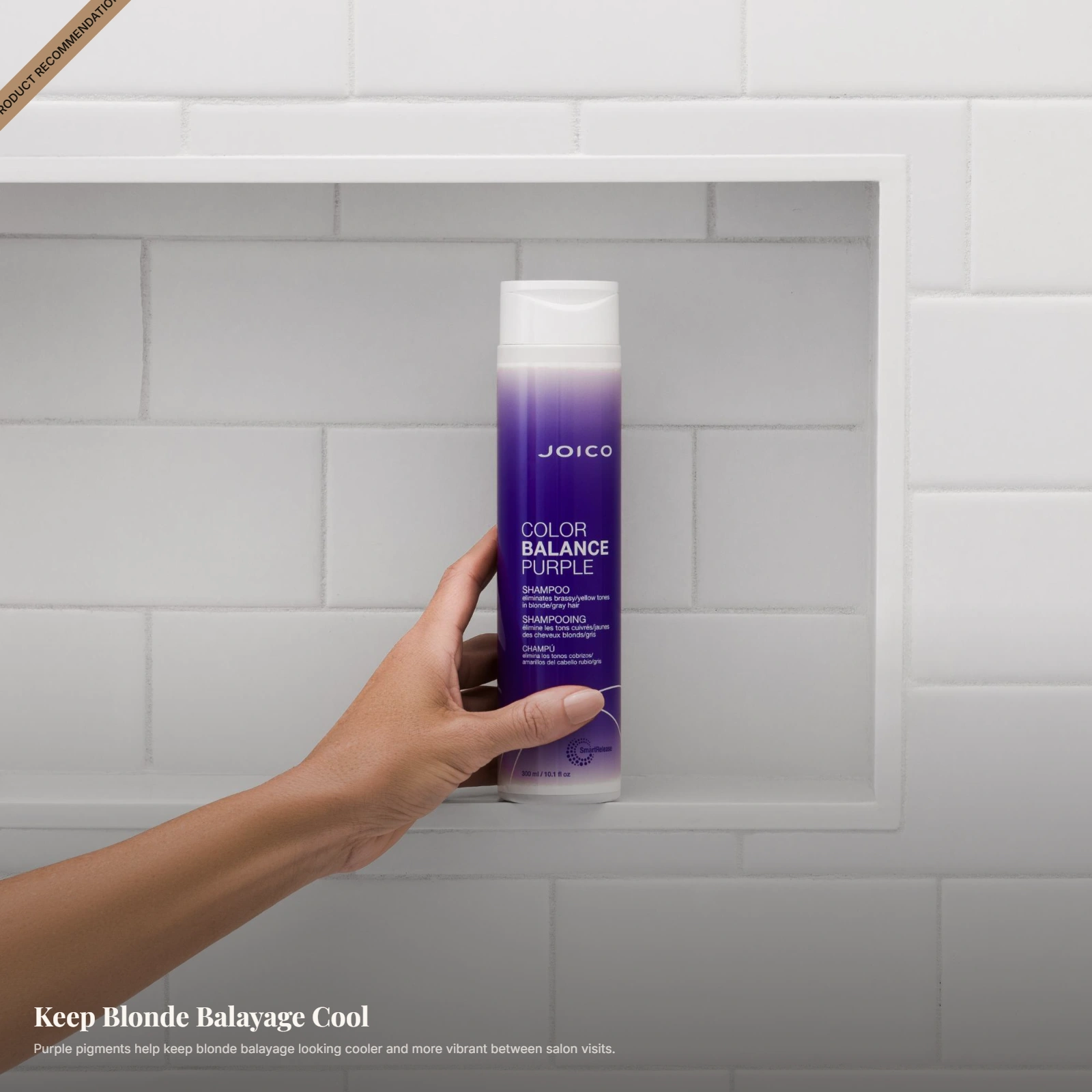 Joico Color Balance Purple Shampoo for blonde balayage and brassy tone control
