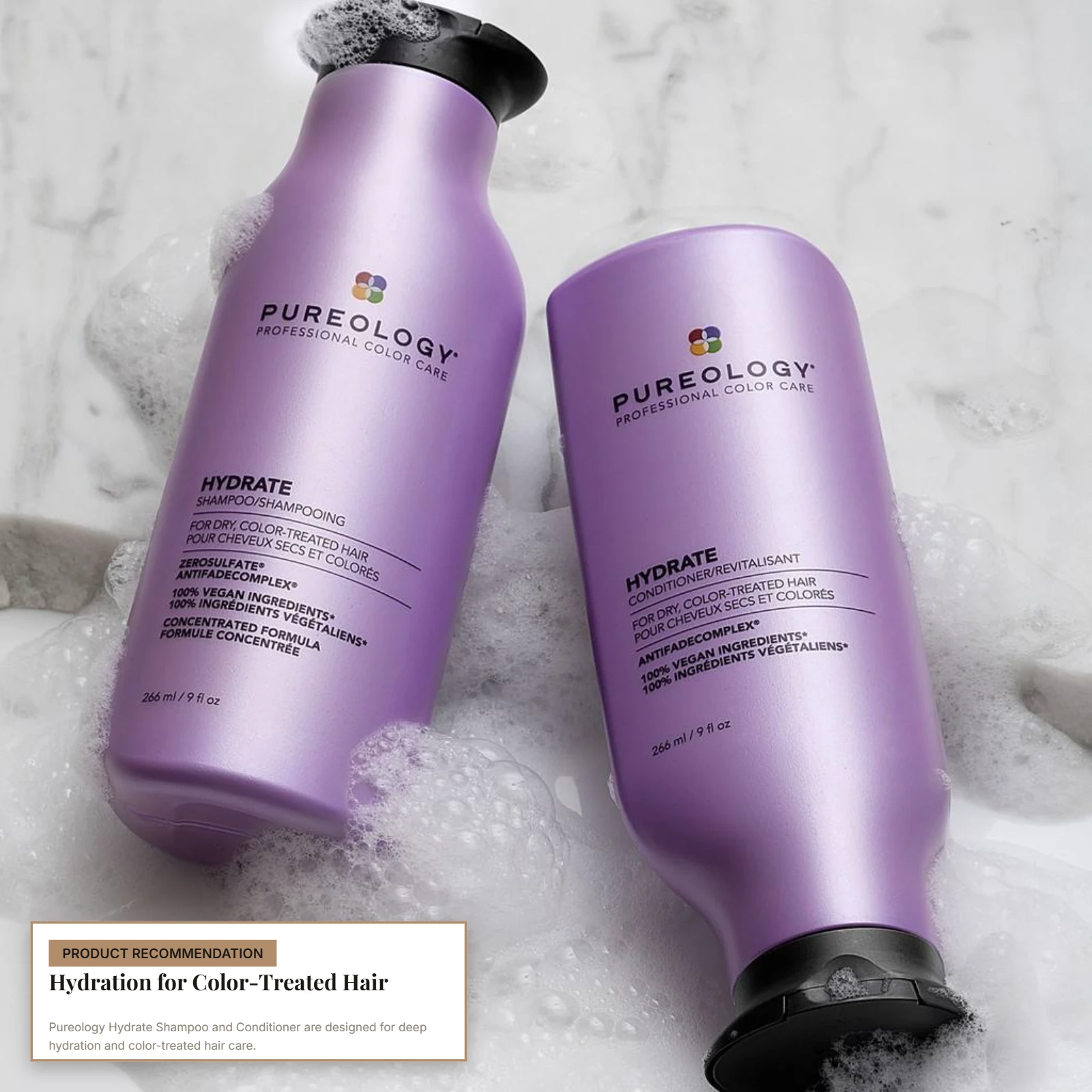 Pureology Hydrate shampoo and conditioner for dry, color-treated hair