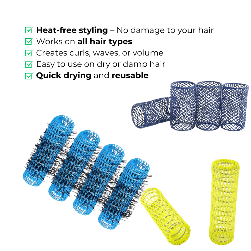 Breathable mesh rollers creating soft, weightless curls in fine hair