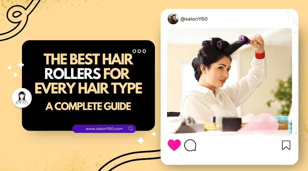 Assorted hair rollers for different hair types including velcro, foam, and ceramic rollers arranged on a vanity table – best hair rollers for every hair type