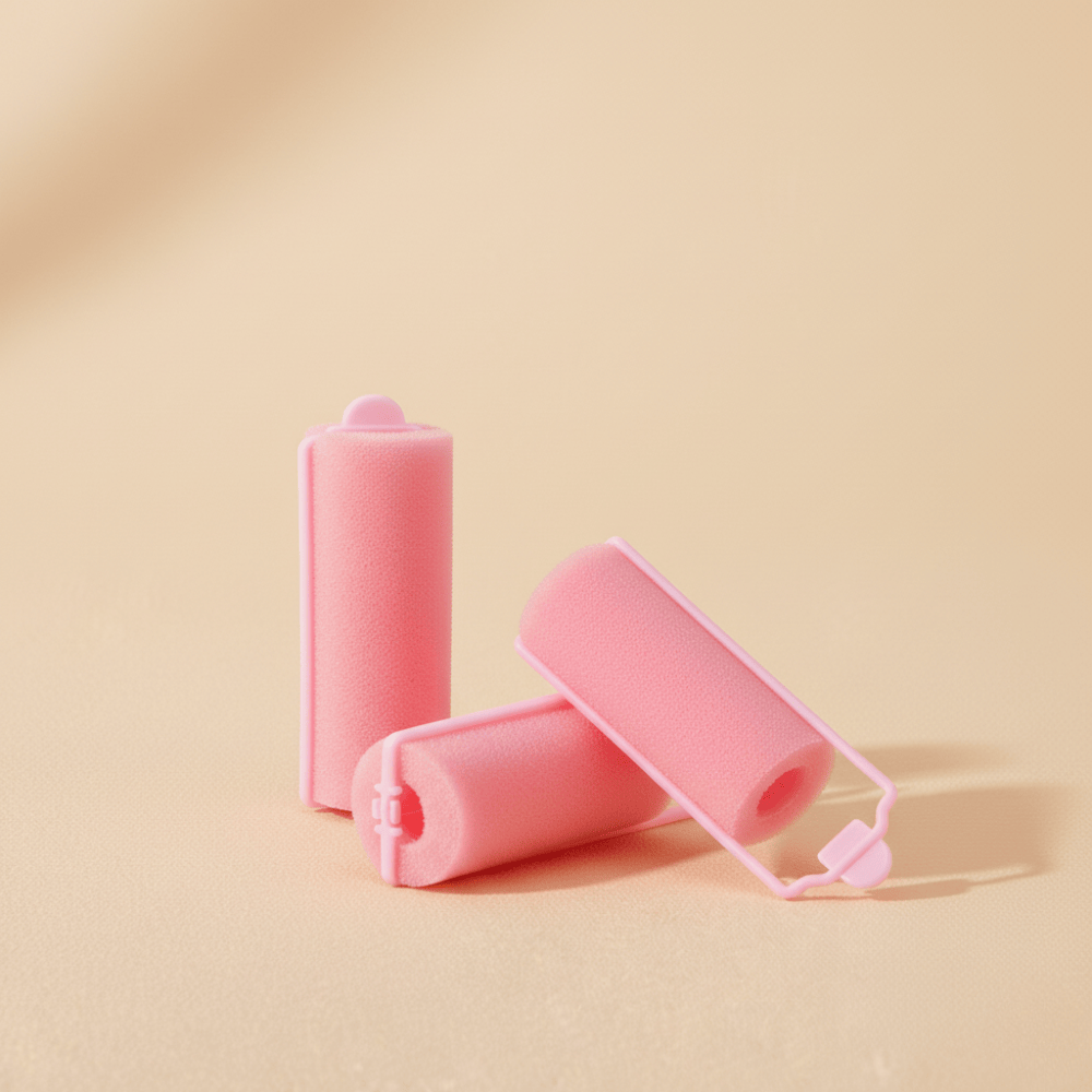 CloudCurl Foam Rollers angled pink view showing soft foam texture