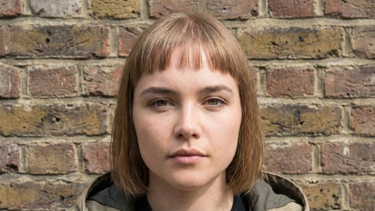Blunt micro fringe on a round face with thin hair, showing how short straight bangs widen the face and break into visible gaps.