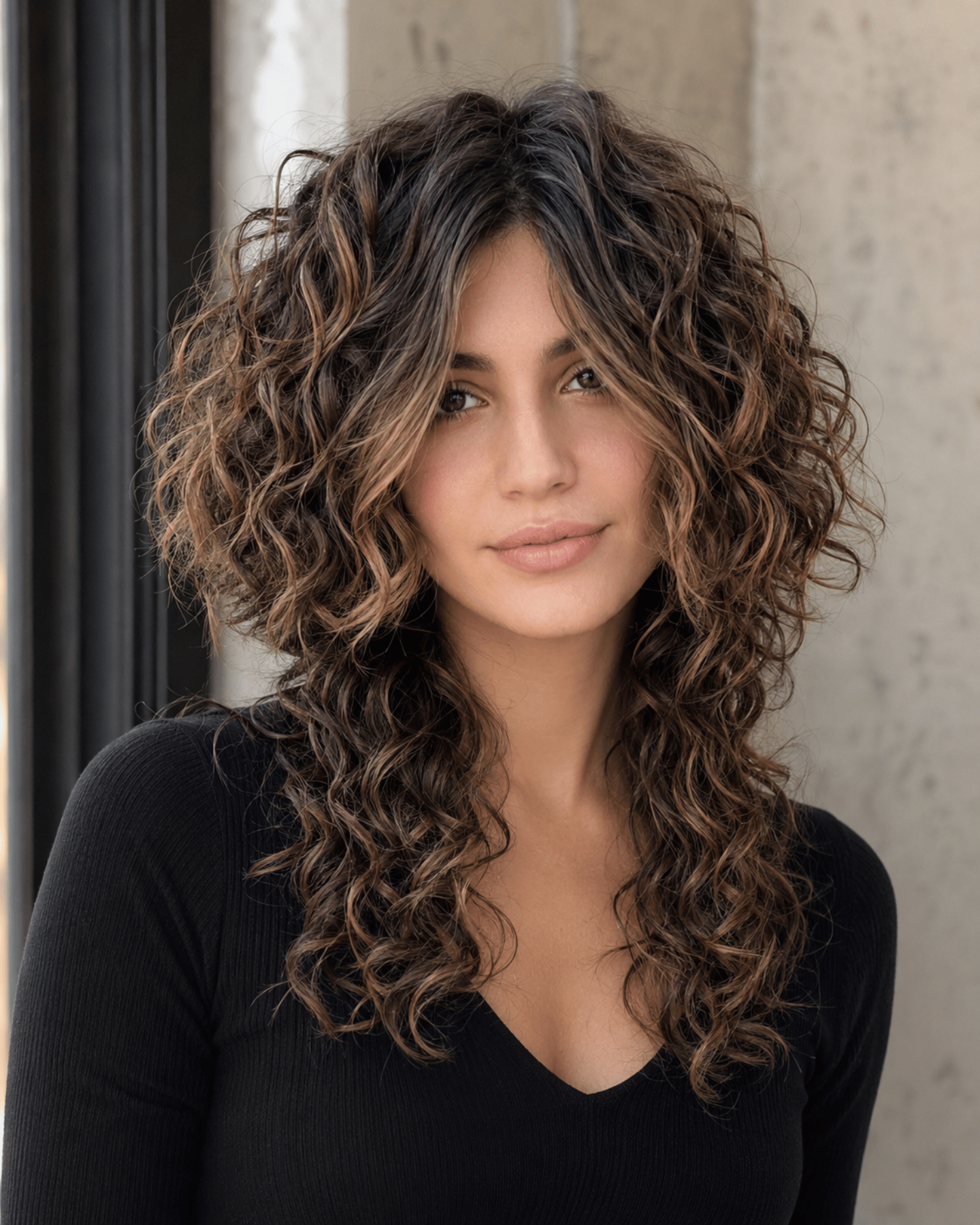 Diffused and styled curly jellyfish haircut showing defined bell shape, controlled volume, and clear layer separation on natural 3A to 3B curls