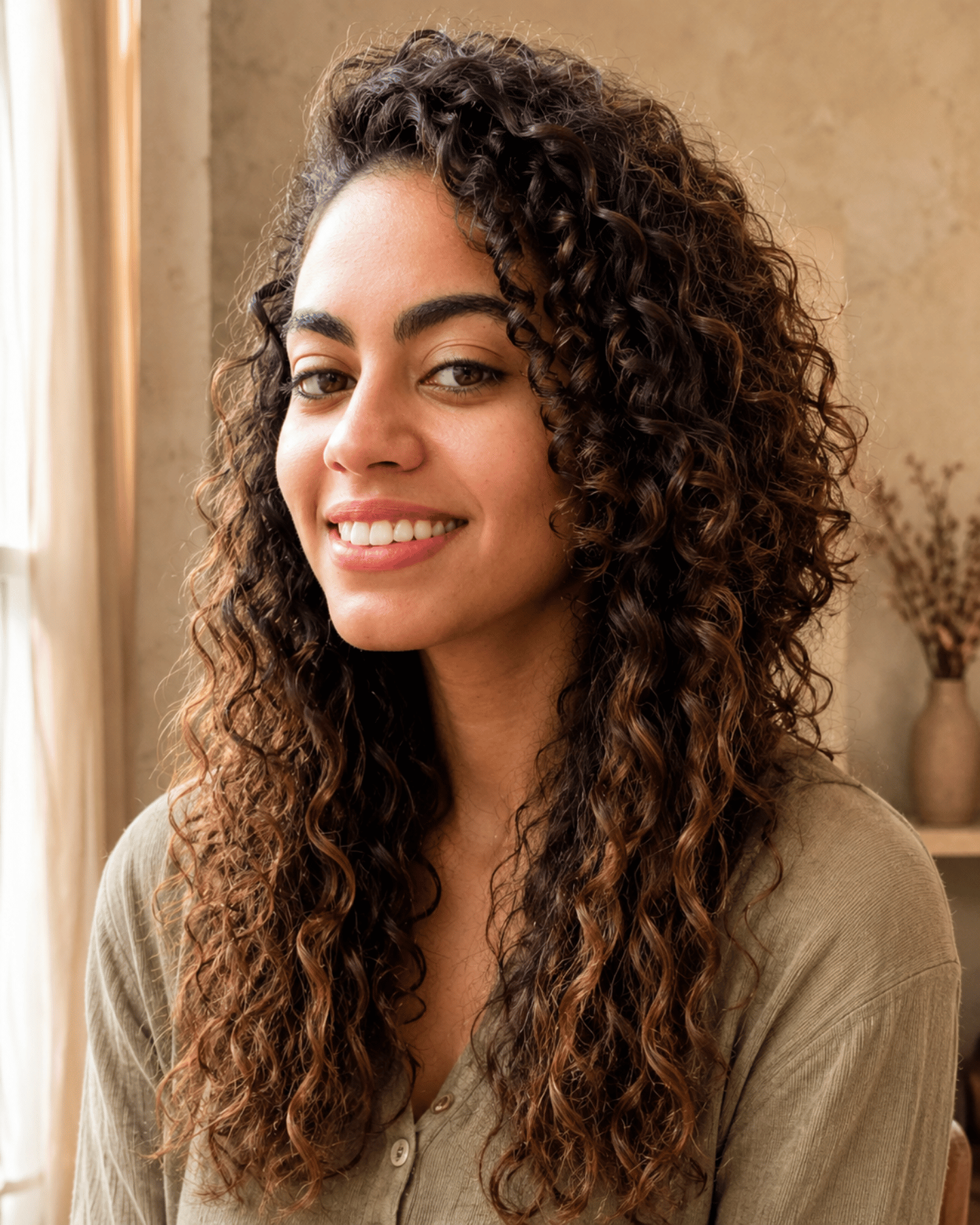 Jellyfish cut on natural wavy hair showing softened disconnected layers with relaxed texture and a more wearable silhouette