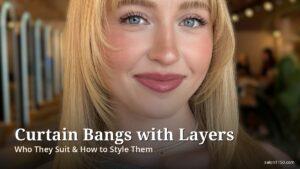 Featured image for the curtain bangs with layers guide — blonde curtain bangs with layers, covering who they suit and how to style them