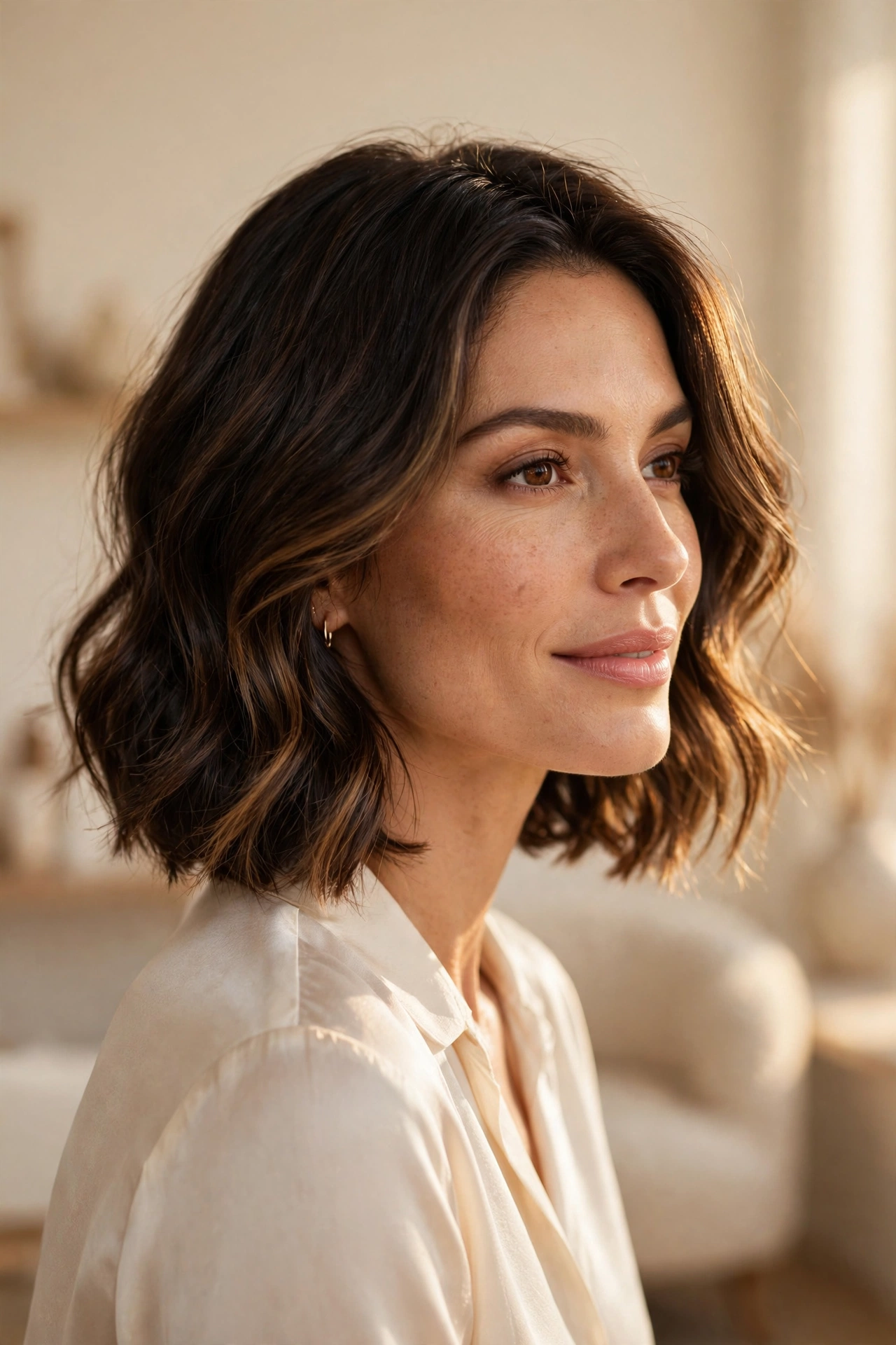 Brunette balayage French bob — Salon 1150 editorial