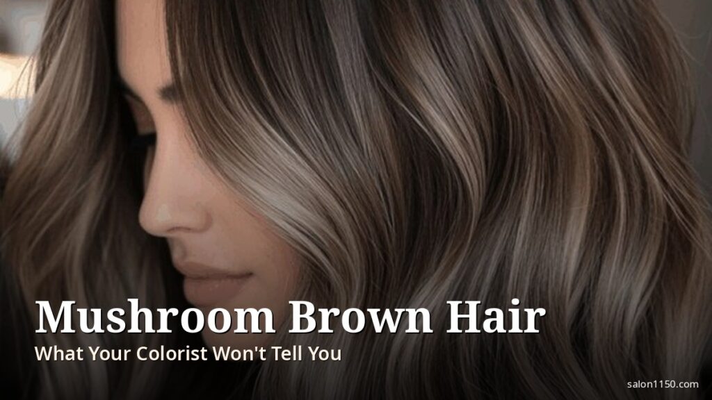 Featured image for the mushroom brown hair guide — cool ashy mushroom brown balayage with dimensional tones