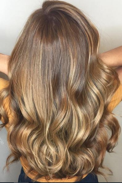 Salted caramel balayage showing warm and cool tones